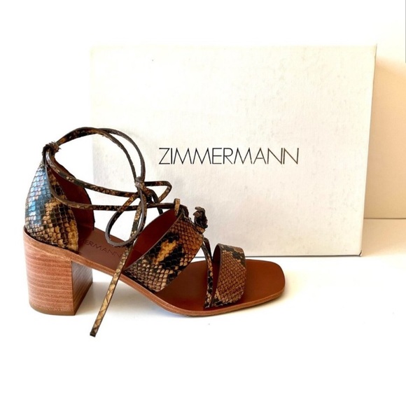 Zimmerman knot tie Snakeskin Women's Sandals - Picture 2 of 3